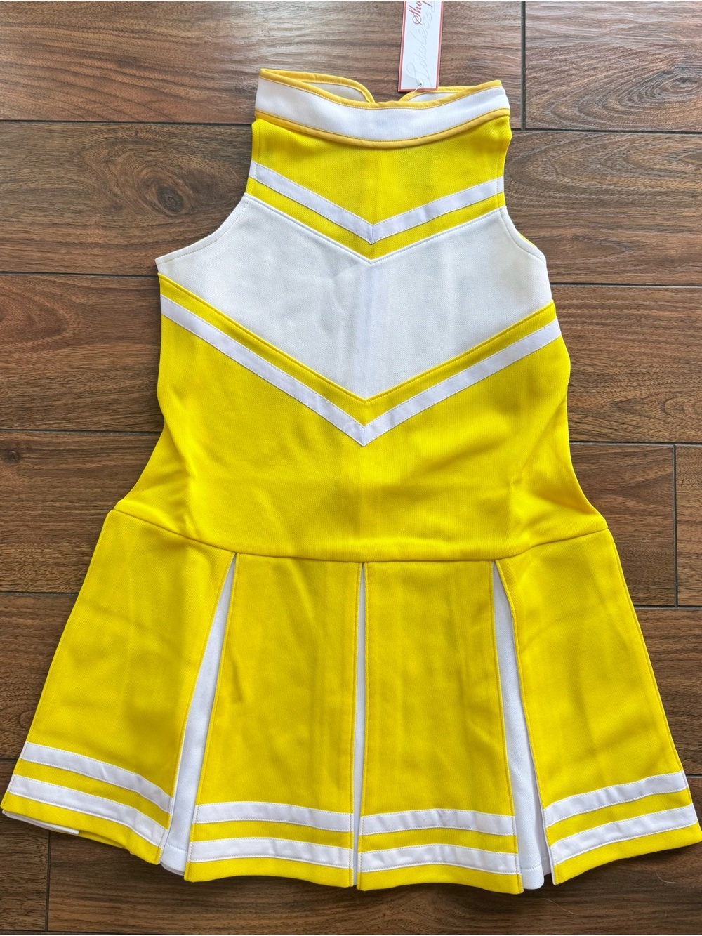 Total 2550 Girls yellow cheerleader Halloween dress up costume. Size XL 10/12